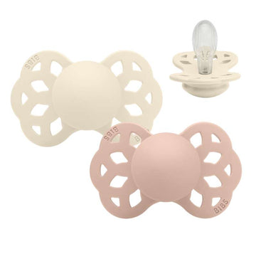 BIBS Sut Infinity Simetric - 2-Pachet - măr. 2 - Silicon - Ivory/Blush