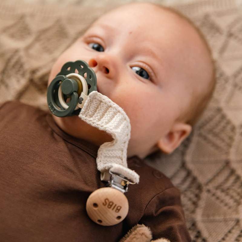 BIBS Accessories - Knitted Pacifier Clip - Vanilla