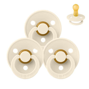 Bibs Round Colour Pacifier - bundle - 3 pcs. - sz. 2 - Ivory
