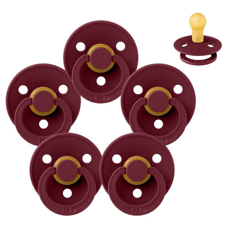 Bibs Round Colour Pacifier bundle Elderberry