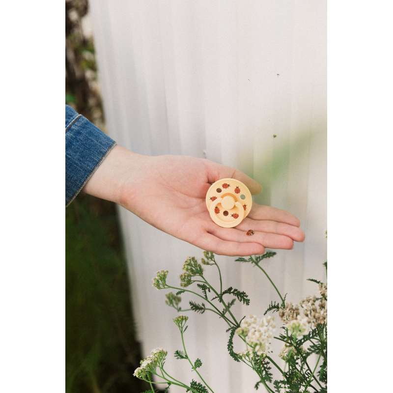 Bibs Στρογγυλή Colour Πιπίλα - 2-Πακέτο - μεγ. 2 - φυσικό καουτσούκ - Στούντιο - Ladybug - Sage Mix