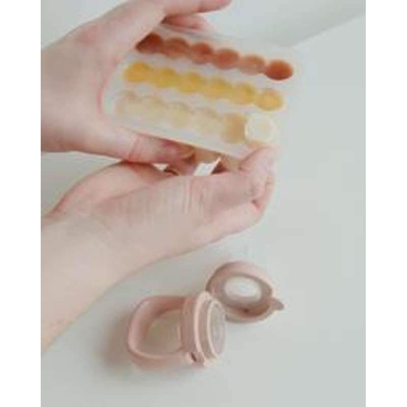 BIBS Illallinen - Pakastinastia vauvanruoalle ja maisteluhaarukka - Ivory