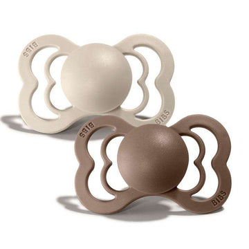 Chupete Bibs Supreme - 2-Pak - t. 2 - Silicona - Vainilla/Roble Oscuro