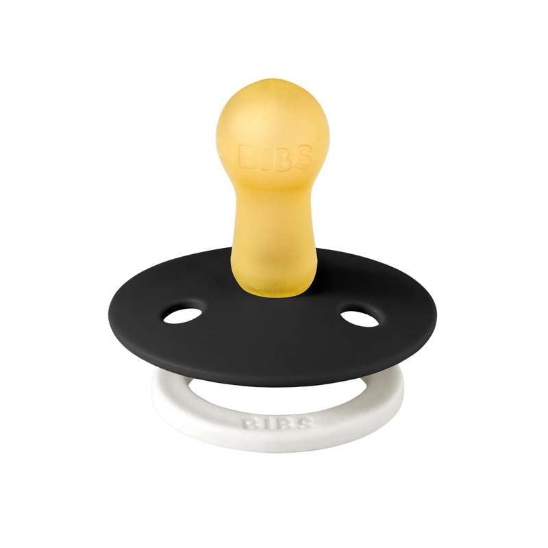 Chupete Bibs Redondo Colour - t. 2 - caucho natural - BRILLAR - Negro