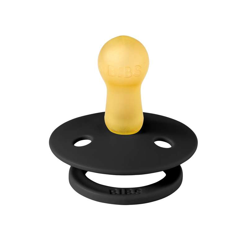 Bibs Round Colour Pacifier - sz. 2 - natural rubber - Black