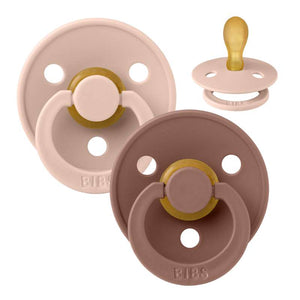 BIBS Simetrična boja Sut - 2-pak - vel. 2 - prirodni kaučuk - Blush/Woodchuck