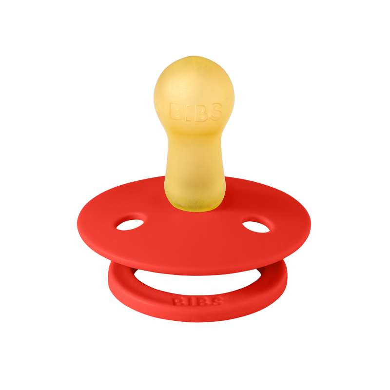 Bibs Round Colour Pacifier - sz. 2 - natural rubber - Candy Apple
