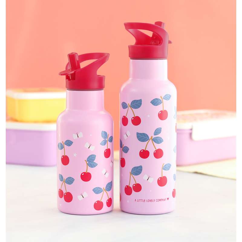 A Little Lovely Company Láhev na vodu - 350ml - Třešně