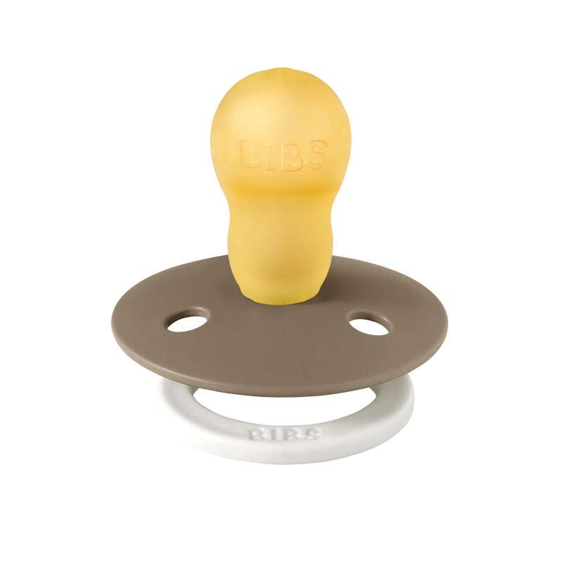 Bibs Round Colour Pacifier - sz. 3 - natural rubber - GLOW - Dark Oak