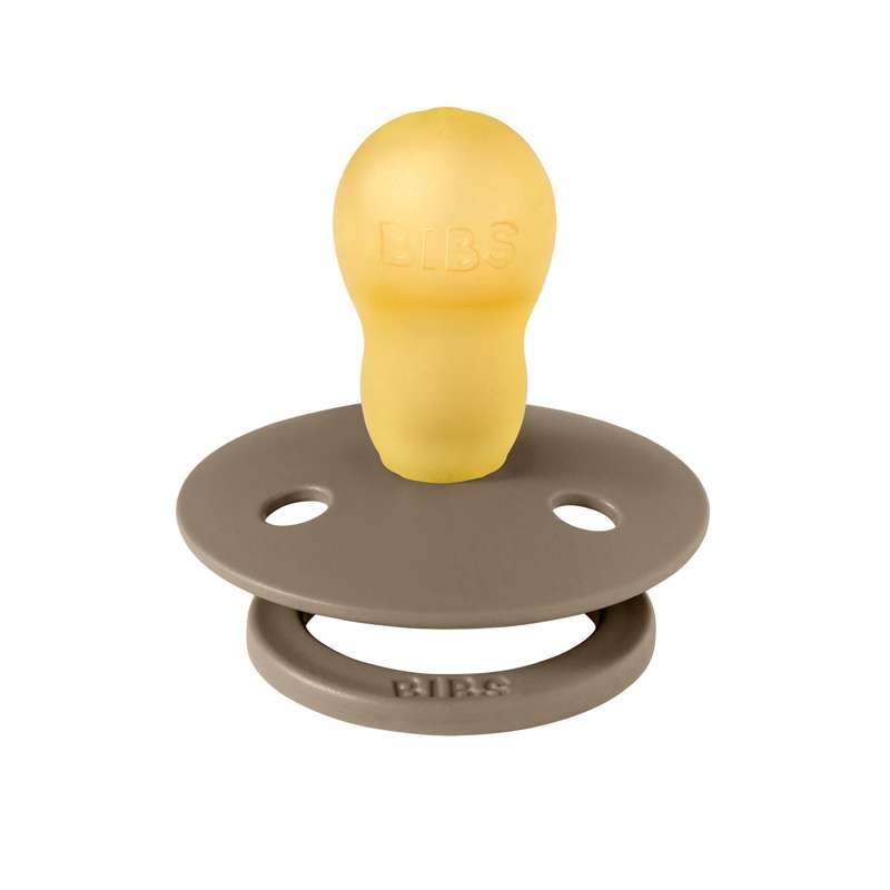 Bibs Round Colour Pacifier - sz. 3 - natural rubber - Dark Oak