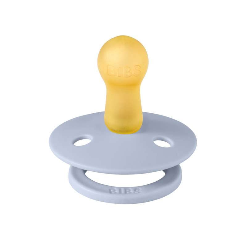 Bibs Round Colour Pacifier - sz. 2 - natural rubber - Dusty Blue