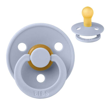 Suzeta Bibs Rotundă Colour - măr. 1 - cauciuc natural - Albastru prăfuit