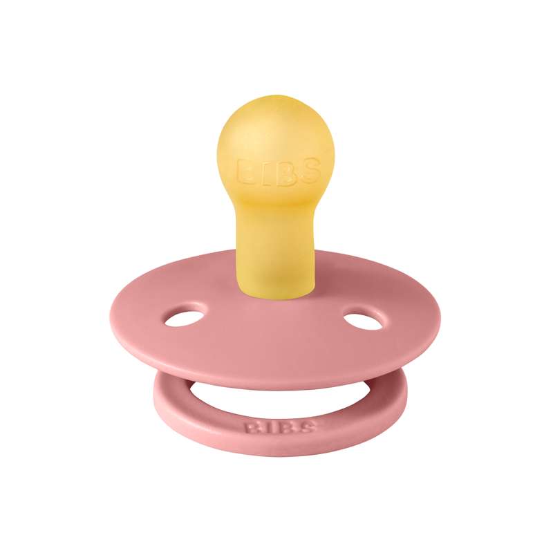 Bibs Rund Colour Schnuller - Gr. 1 - Naturkautschuk - Staubiges Pink