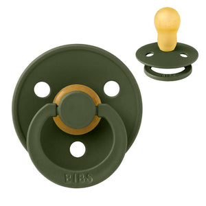 Bibs Round Colour Pacifier - sz. 3 - natural rubber - Hunter Green
