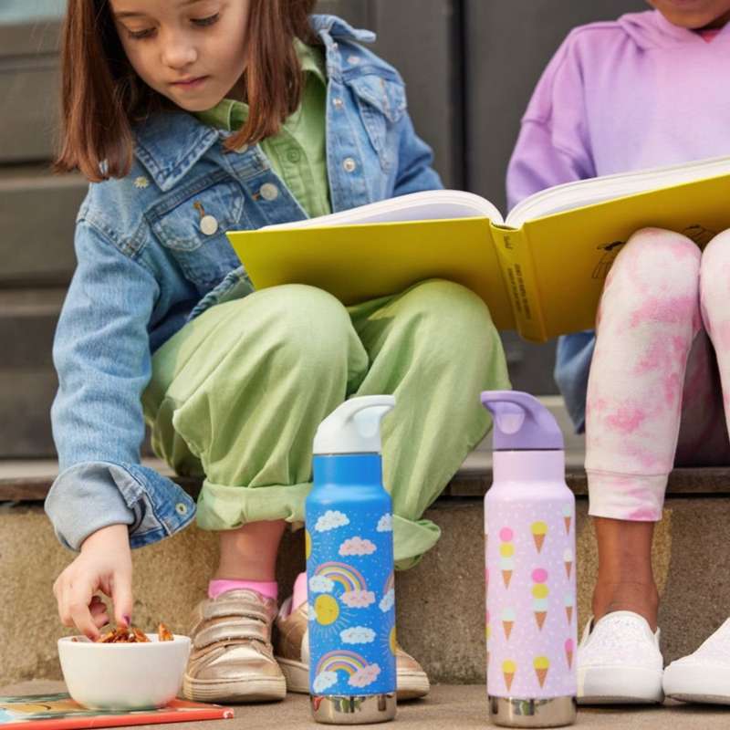 Klean Kanteen Kid Classic Termo steklenica za pitje - Kid SportCap - 355ml - Mavrice