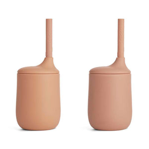 Liewood Ellis Tudkopper con tapa y sorbete - 2-pack - Silicona - Tuscany Rose/Pale Tuscany Mix