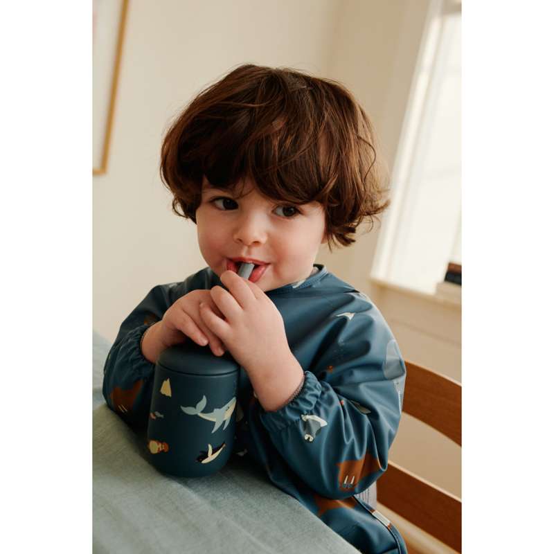 Liewood Елис Тудекоп с капак и сламка - 230ml - Арктическо море/Изглед към океана