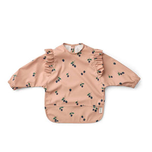 Liewood Merle Cape Bib Apron with Ruffles - Berry/Pale Tuscany