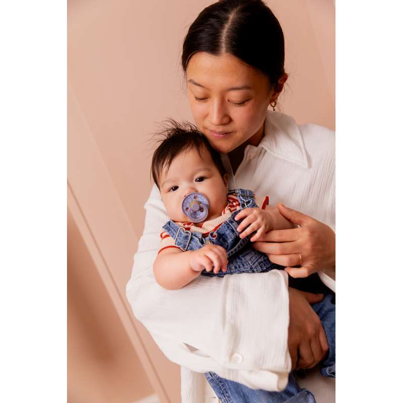 Bibs Round Colour Pacifier - 2-Pack - sz. 2 - natural rubber - Studio - Jasmine - Fossil Grey/Fossil Grey