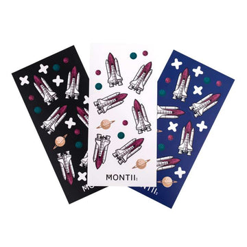 MontiiCo Waterproof Stickers for Lunch Boxes and Water Bottles - Galactic