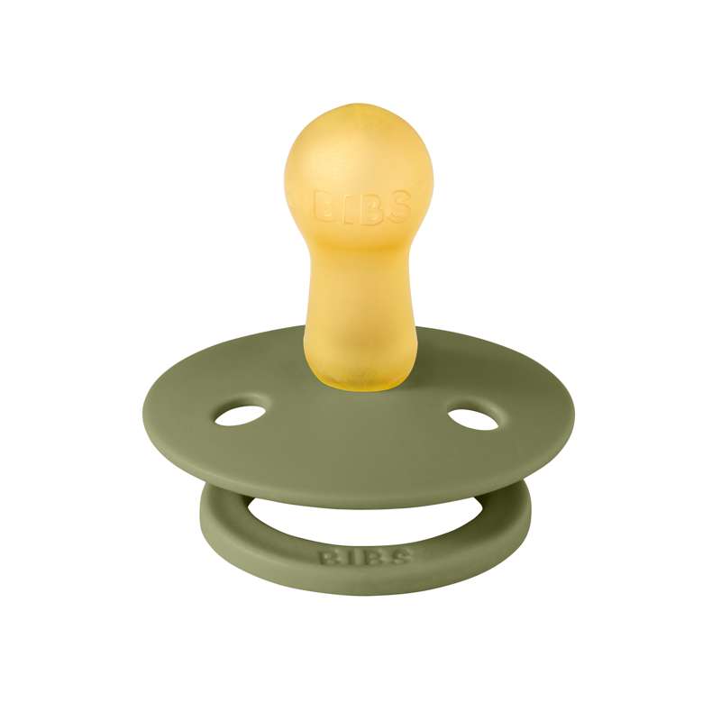 Bibs Round Colour Pacifier - sz. 2 - natural rubber - Olive