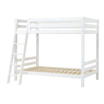 Hoppekids ECO Luxury - Високо двуетажно легло - 120x200 см. - Наклонена стълба - Бяло