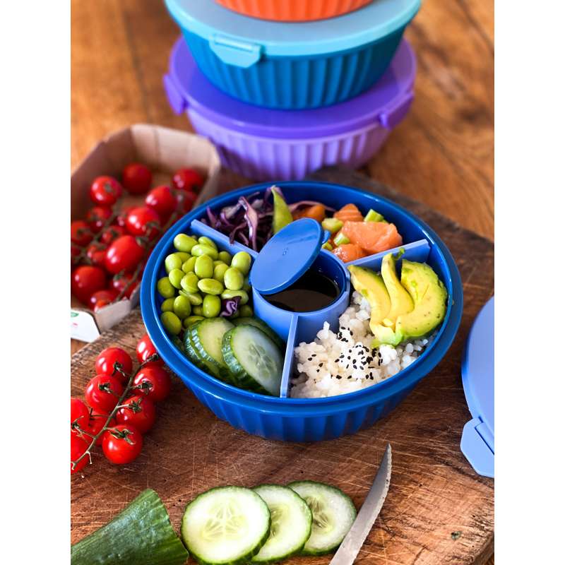 Yumbox Obedová miska - Poke Love Bowl - 4 priehradky - Hawaii Blue