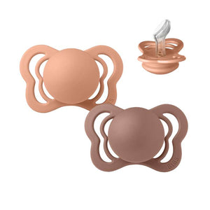 Suzeta Bibs Couture - 2-Pachet - măr. 1 - Silicon - Piersică/Morcov