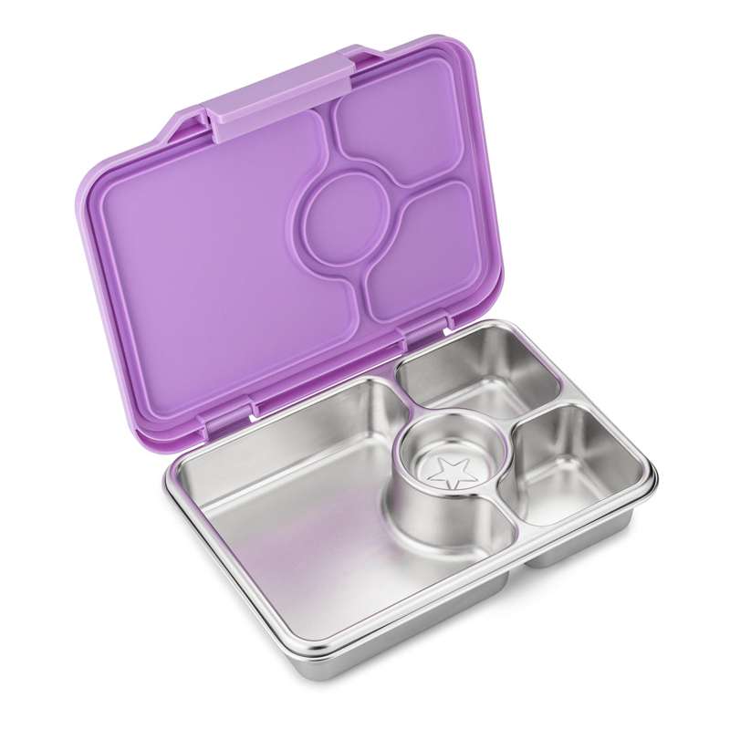 Yumbox Lounasrasia - Presto Ruostumaton teräs - 4 osastoa - Laventelilila