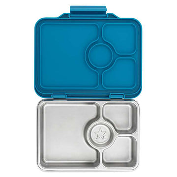 Yumbox Obedová taška - Presto nerezová oceľ - 4 priehradky - Normandská modrá
