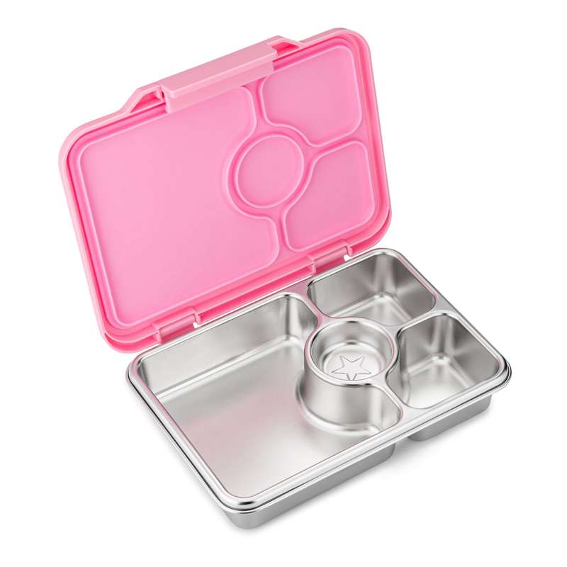 Yumbox Obedová taška - Presto nerezová oceľ - 4 priehradky - Versaille Rose
