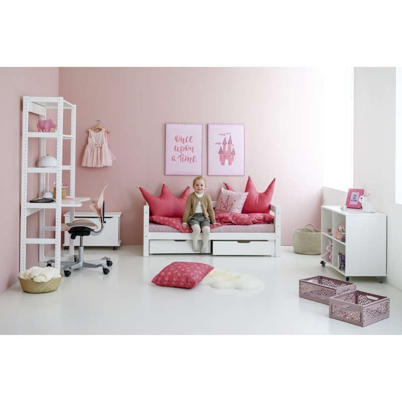 Hoppekids Pute m. Stor Krone - PRINSESS - Pale Rose