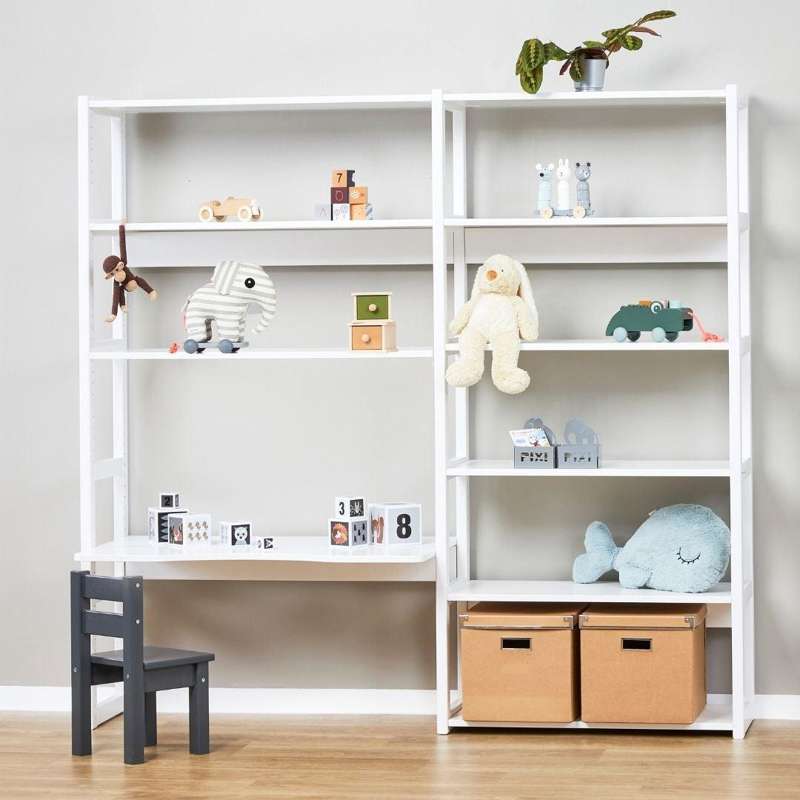Hoppekids STOREY - Package with 4 Shelves and 2 Support Rods - Multiple Sizes - White
