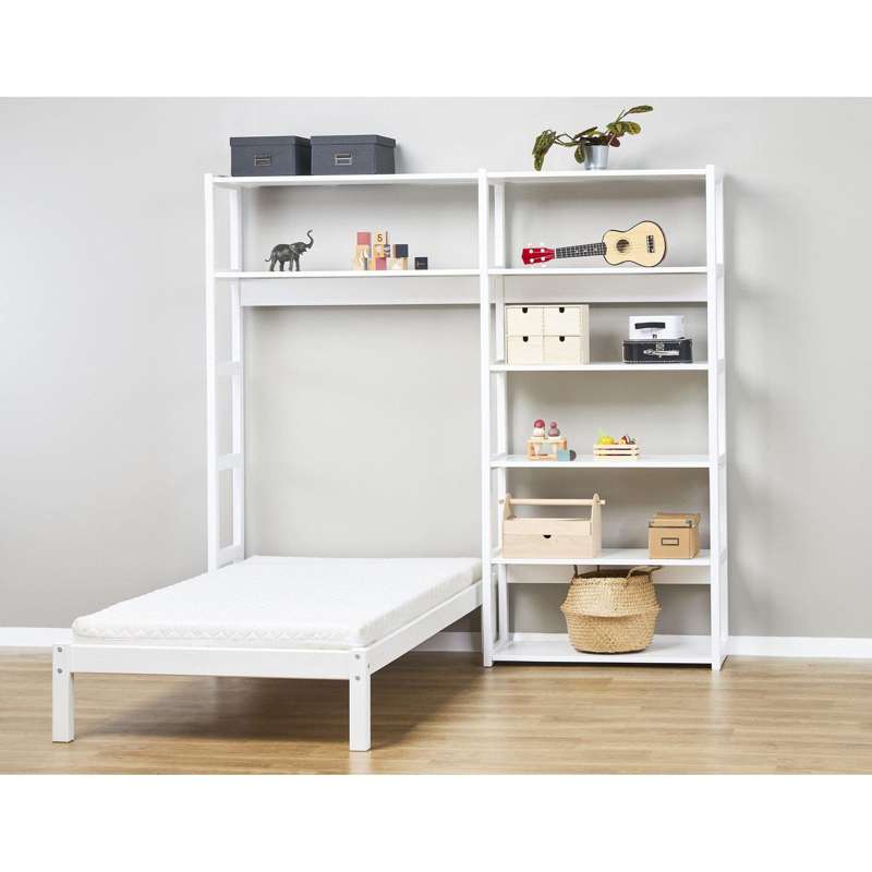Hoppekids STOREY - Shelf - 2 Sections with 8 Shelves and Bed - Multiple Sizes - White
