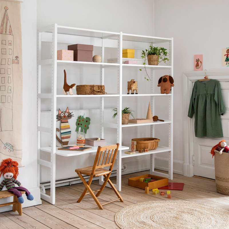 Hoppekids STOREY - Set with 8 Shelves and Writing Board - 80 cm. - White