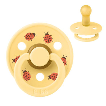 Chupete Bibs Redondo Colour - t. 2 - caucho natural - Estudio - Mariquita - Mantequilla pálida