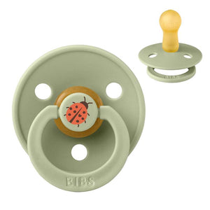 Chupete Bibs Redondo Colour - t. 2 - caucho natural - Estudio - Mariquita - Salvia