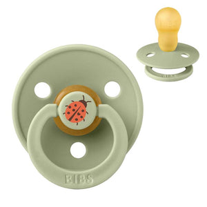 Bibs Round Colour Pacifier - sz. 3 - natural rubber - Studio - Ladybug - Sage