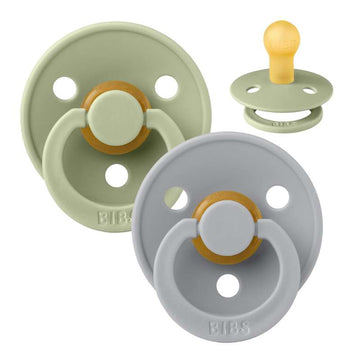 Bibs Στρογγυλή Colour Πιπίλα - 2-Πακέτο - μεγ. 1 - φυσικό καουτσούκ - Σοφίτα/Νέφος