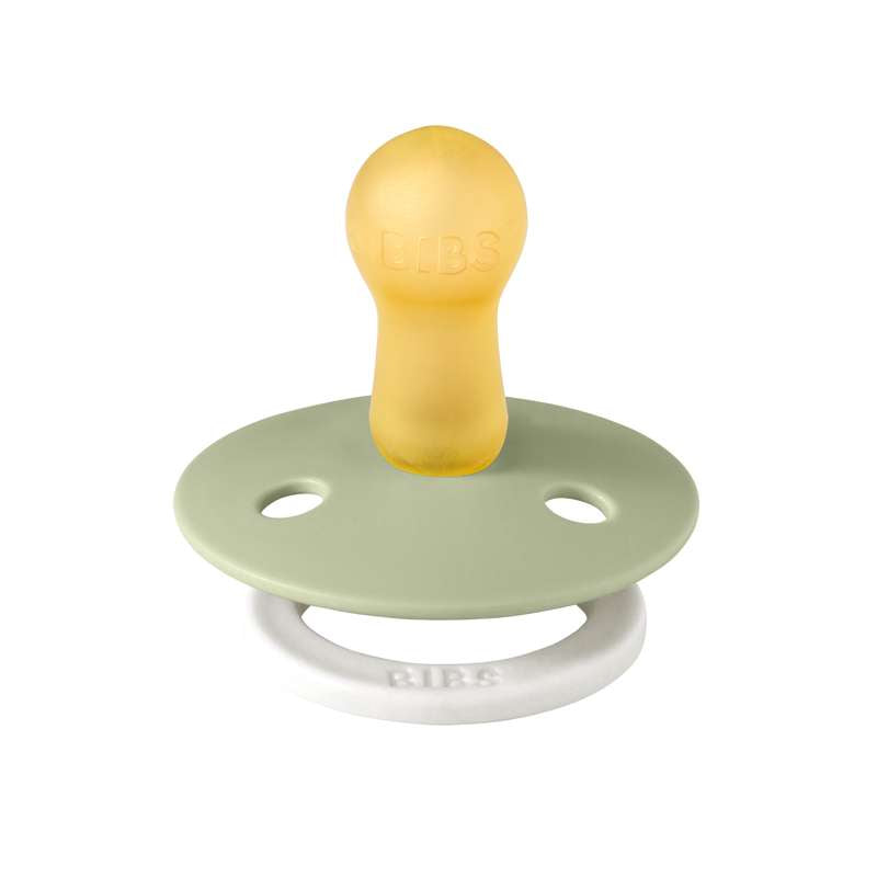 Bibs Round Colour Pacifier - sz. 2 - natural rubber - GLOW - Sage