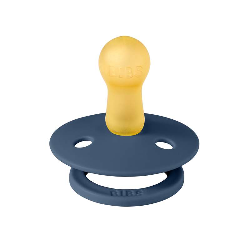 Bibs Round Colour Pacifier - sz. 2 - natural rubber - Steel Blue