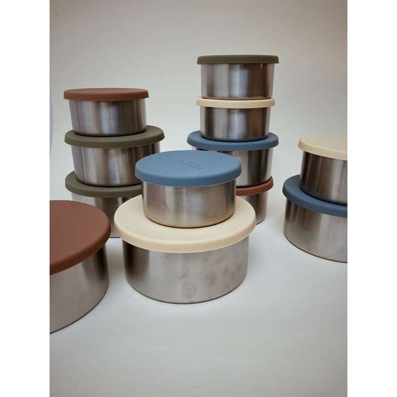 Haps Nordic Trio de recipientes de acero Madbeholdere - Grande - Oliva