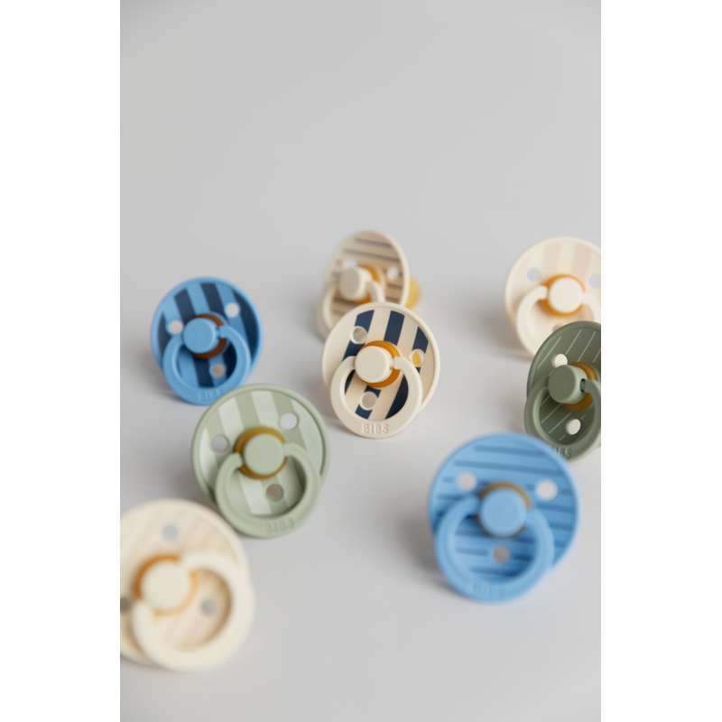 Chupeta Bibs Redonda Colour - 2-Pacote - tam. 2 - borracha natural - Estúdio - Alfinete - Sálvia/Sálvia