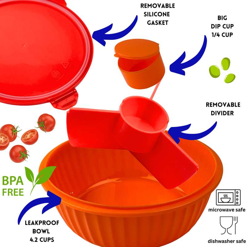 Yumbox Obedová taška - Poke Love Bowl - 4 priehradky - Mandarínková oranžová