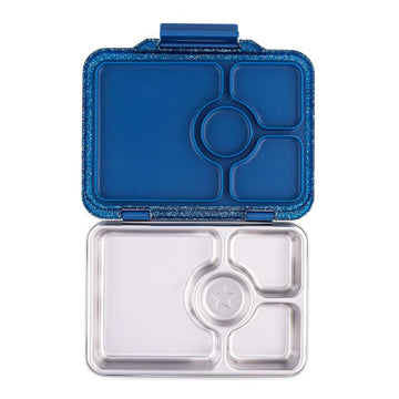 Yumbox Obedová nádoba - Presto nerezová oceľ - 4 priehradky - Twilight Blue Glitter