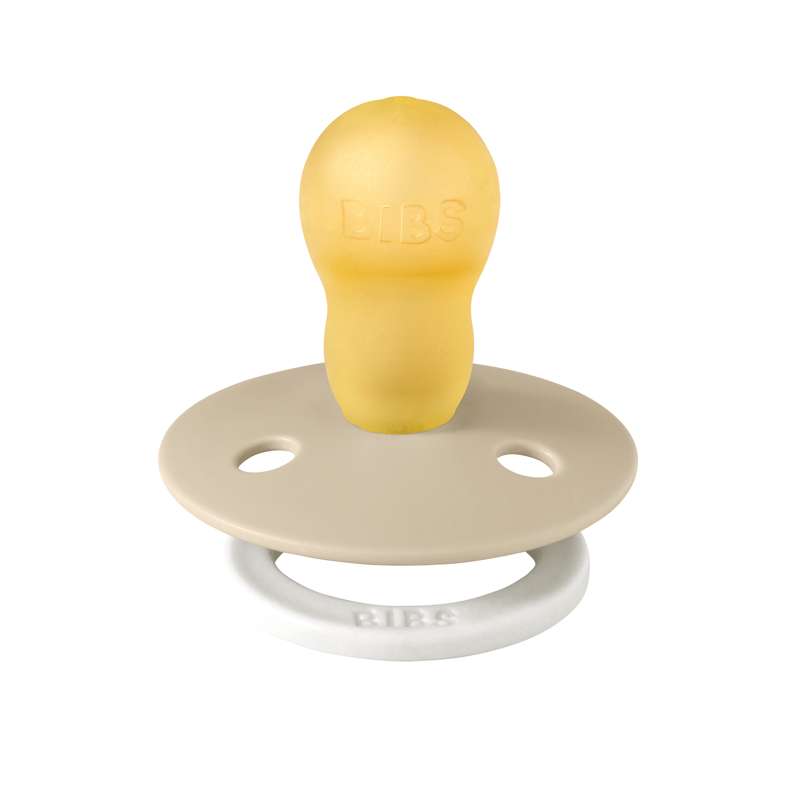 Bibs Round Colour Pacifier - sz. 3 - natural rubber - GLOW - Vanilla