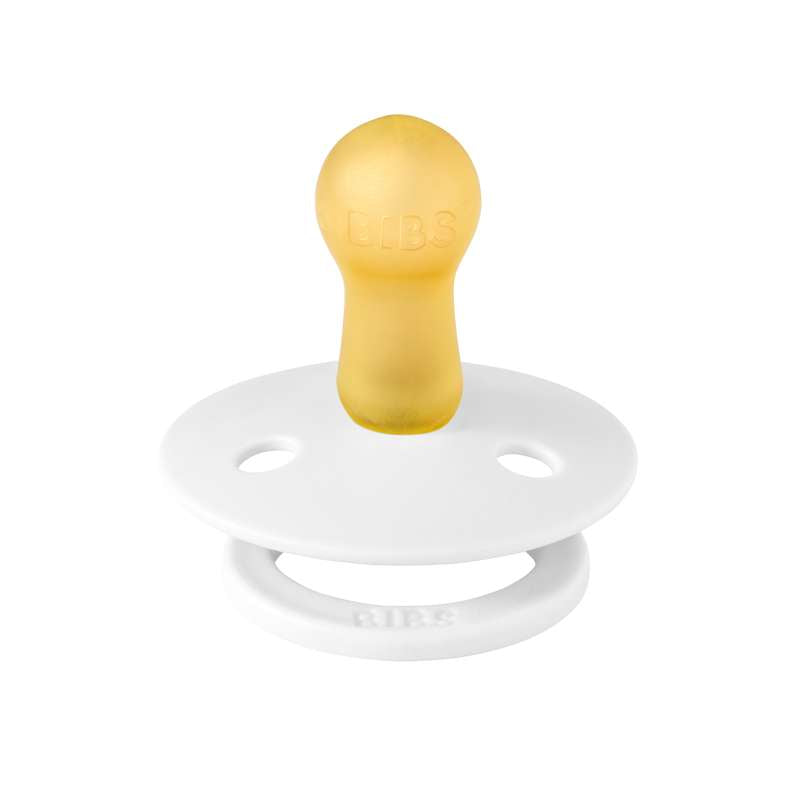 Bibs Round Colour Pacifier - sz. 2 - natural rubber - Hvid
