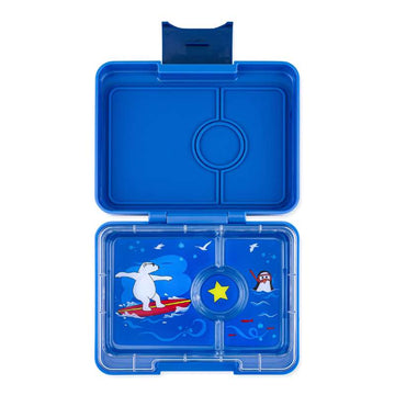 Yumbox Obedová taška - Minisnack - 3 priehradky - Surf Blue/Polárny medveď