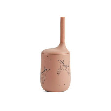 Liewood Ellis Drinking Cup with Lid and Straw - Silicone - Unicorn/Pale Tuscany