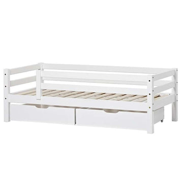 Hoppekids ECO Dream - Detská posteľ s bočným zábradlím a zásuvkami - 70x160 cm. - Biela